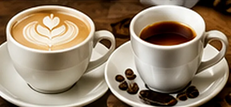 A cappuccino and an espresso